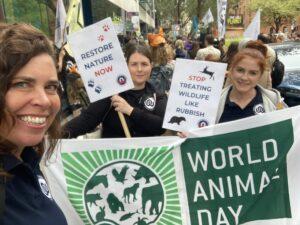 Naturewatch Foundation staff at the Resore Nature Now rally London