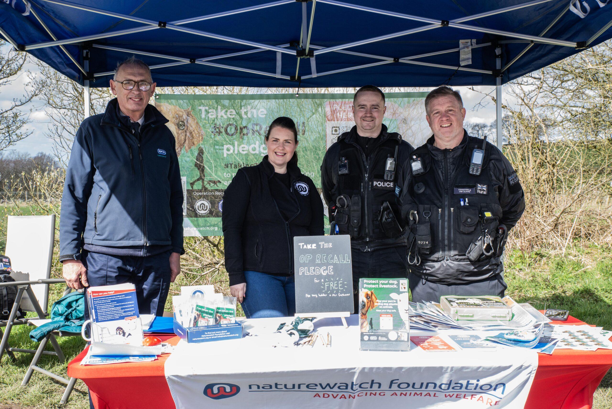 The Operation Recall partners at our Naturewatch Foundation stand at our Tegg's Nose event.