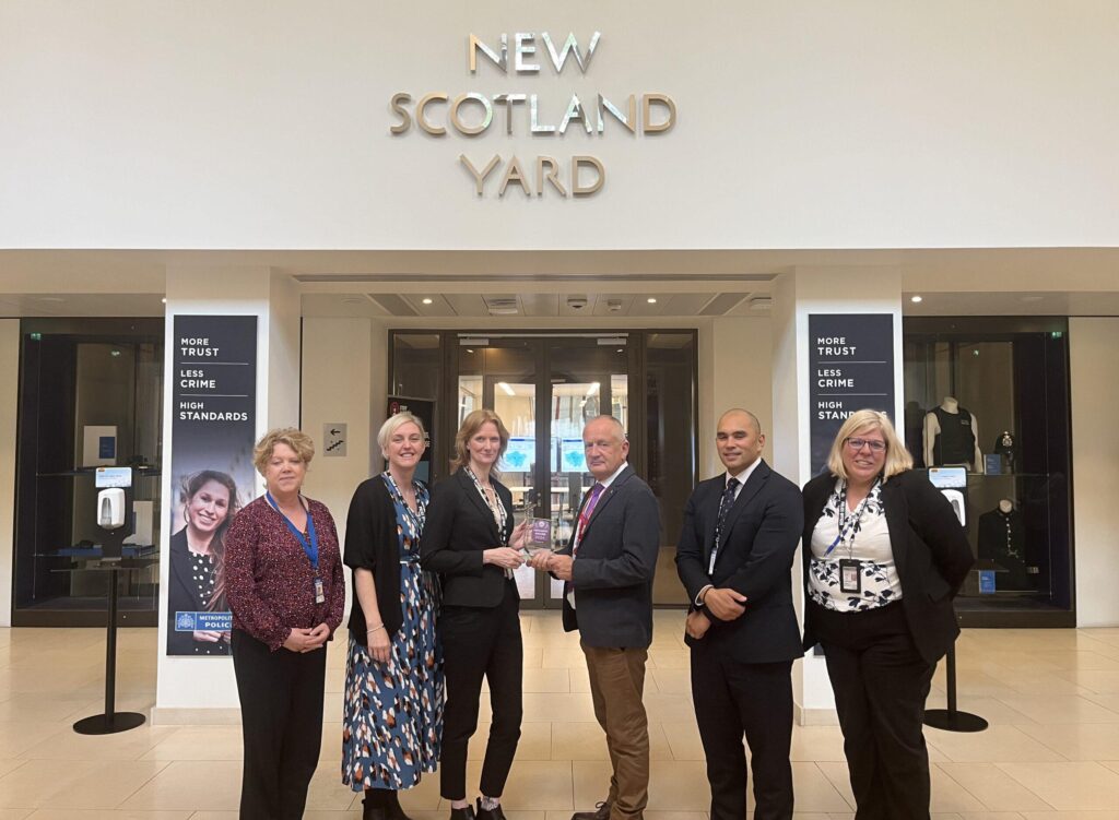 Metropolitian Police at New Scotland Yard receiving Hogarth House Award 2024 from Naturewatch Foundation scaled e1717148795225
