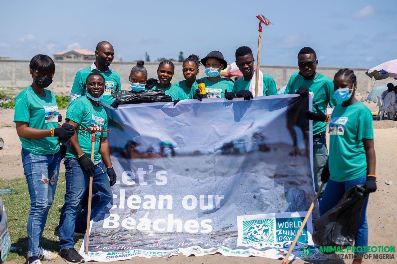 How you can help 2 World Animal Day beach clean by the Animal Protection Organisation of Nigeria in 2022