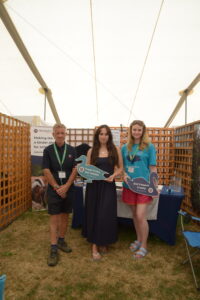 Jim, Eve and Megan McCubbin at Birdfair 2026. 